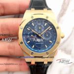 Perfect Replica Audemars Piguet Royal Oak Moon Watch Gold Case Black Dial